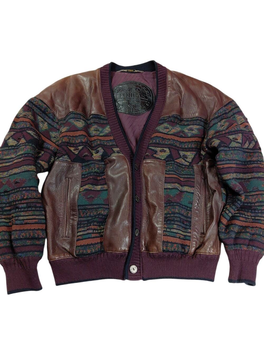 Rare Vintage Leather Jacket Torras Made in Spain Sz 40 Barcelino Coogi